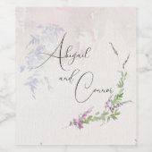 Vibrant Wildbloemen Roze Violet Wijn Etiket (Enkel label)