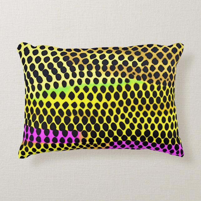 "Vibrant Wilderness" Kleurrijke Abstracte Print Accent Kussen (Voorkant)
