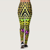 "Vibrant Wilderness" Kleurrijke Abstracte Print Leggings (Achterkant)