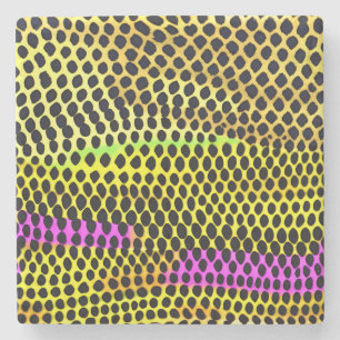 "Vibrant Wilderness" Kleurrijke Abstracte Print Stenen Onderzetter