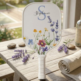 Vibrant Wildflower Personalized Pickleball Paddle