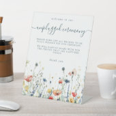 Vibrant Wildflower Unplugged Ceremony Reclamebord Met Voetstuk (Insitu)