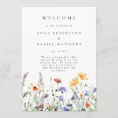 Vibrant Wildflower Wedding Program Programmakaart (Voorkant)