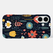 Vibrant Wildflowers on Navy Blue Case-Mate iPhone Case (Achterkant (horizontaal))