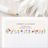 Vibrant Wildflowers Wedding Return Address Etiket (Insitu)