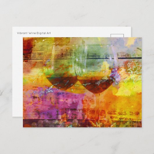 Vibrant Wine Digital Art Briefkaart (Voorkant / Achterkant)