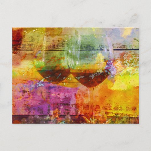 Vibrant Wine Digital Art Briefkaart (Voorkant)