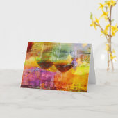 Vibrant Wine Digital Art Wenskaart Kaart (Gele Bloem)