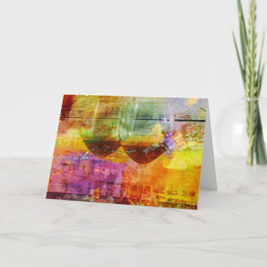 Vibrant Wine Digital Art Wenskaart Kaart (Voorkant)