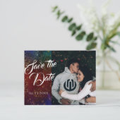 Vibrant Wisps | Donkere juweetfoto-weddenschap Aankondigingskaart (Staand voorkant)