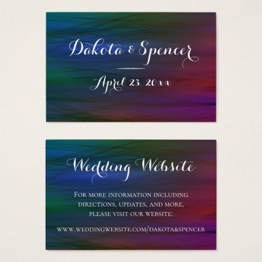Vibrant Wisps | Donkere Waterverf bruiloft Website Visitekaartje (Voorkant /achterkant)