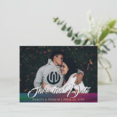 Vibrant Wisps | Donkere Waterverf van Jewel Tone Save The Date (Staand voorkant)