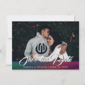 Vibrant Wisps | Donkere Waterverf van Jewel Tone Save The Date (Voorkant)