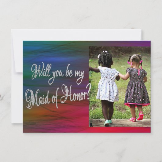 Vibrant Wisps | Jewel Tone Photo Bridal Party Ask Kaart (Voorkant)