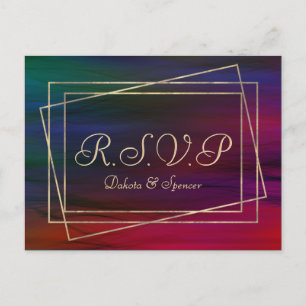Vibrant Wisps Waterverf Jewel Tone RSVP Uitnodiging Briefkaart