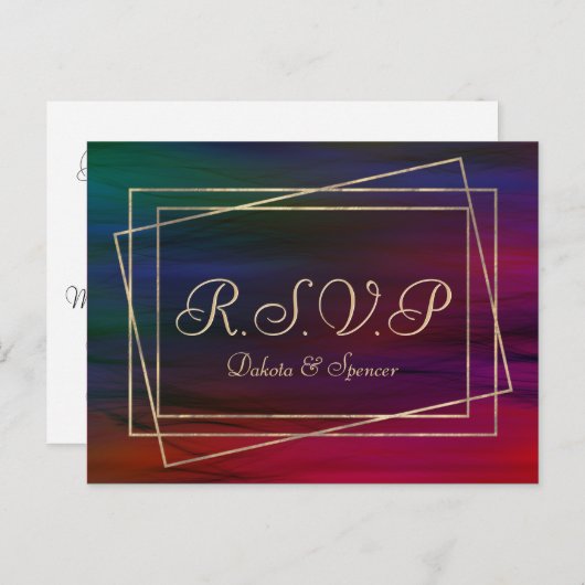 Vibrant Wisps | Waterverf Jewel Tone RSVP Uitnodiging Briefkaart (Voorkant / Achterkant)