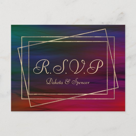 Vibrant Wisps | Waterverf Jewel Tone RSVP Uitnodiging Briefkaart (Voorkant)