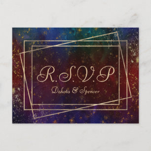 Vibrant Wisps   Waterverf Jewel Tone RSVP Uitnodiging Briefkaart