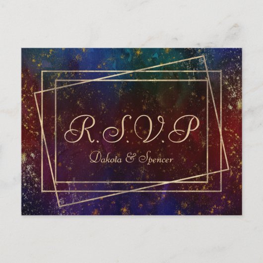 Vibrant Wisps | Waterverf Jewel Tone RSVP Uitnodiging Briefkaart (Voorkant)