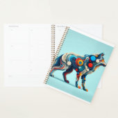 Vibrant Wolf Energy" afgebeeld in een minimalistis Planner (Display)