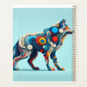 Vibrant Wolf Energy" afgebeeld in een minimalistis Planner (Achterkant)
