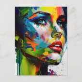 Vibrant Woman's Face Briefkaart Zakelijke Marketin (Voorkant)