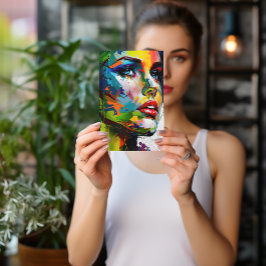 Vibrant Woman's Face Briefkaart Zakelijke Marketin