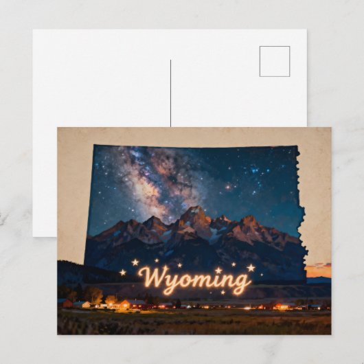 Vibrant Wyoming Conceptual Map Briefkaart (Voorkant / Achterkant)