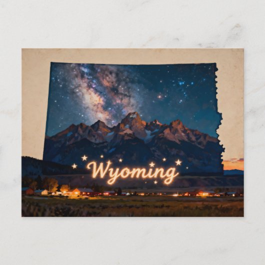 Vibrant Wyoming Conceptual Map Briefkaart (Voorkant)