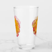 Vibrant Yellow and Pink Rose Drinking Glass Glas (Links)