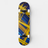Vibrant Yellow Blue Motion Light Urban Abstract Persoonlijk Skateboard (Voorkant)