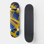 Vibrant Yellow Blue Motion Light Urban Abstract Persoonlijk Skateboard (Voorkant)