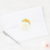 Vibrant Yellow Green Floral Summer Custom Wedding Ronde Sticker (Envelop)