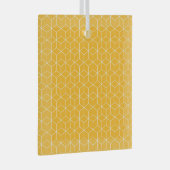 Vibrant Yellow Hexagonal Cube Pattern Design Glas Ornament (Voorkant Rechts)