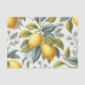 Vibrant Yellow Lemon and Blue Watercolor Botanical Tissuepapier (Voorkant)