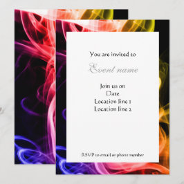 Vibrant Yellow Oranje Paars Abstract Rook Invite Kaart