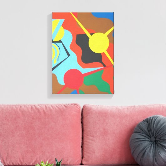 Vibrant Yellow Plane Abstract Art Print (Insitu (Woonkamer))