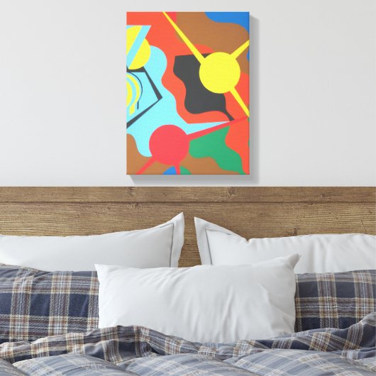 Vibrant Yellow Plane Abstract Art Print (Insitu (Slaapkamer))