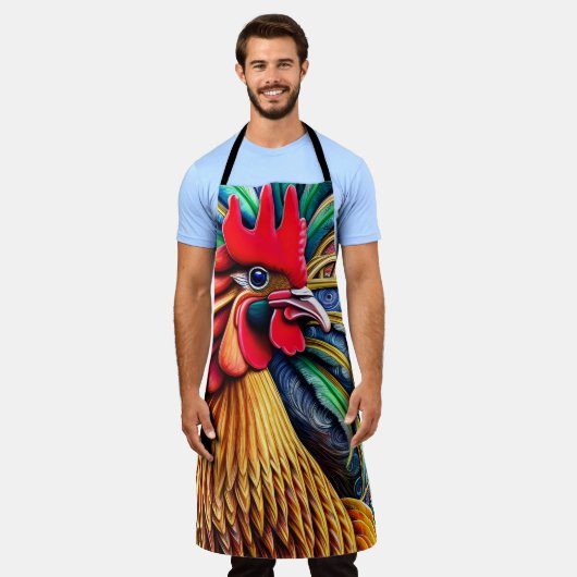 Vibrant Yellow Rooster Schort (Gedragen)