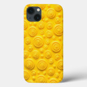 Vibrant Yellow Spiral iPhone Case Cool Look (Achterkant)