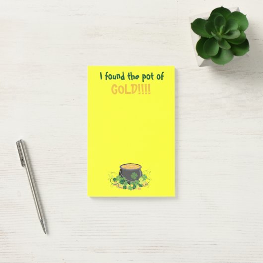 Vibrant Yellow St. Patrick's Pot of Gold Post-it® Notes (Kantoor)