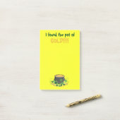 Vibrant Yellow St. Patrick's Pot of Gold Post-it® Notes (Op bureau)