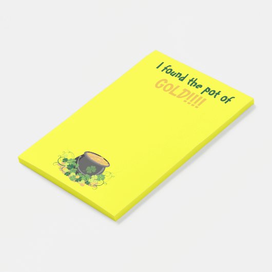 Vibrant Yellow St. Patrick's Pot of Gold Post-it® Notes (Schuin)