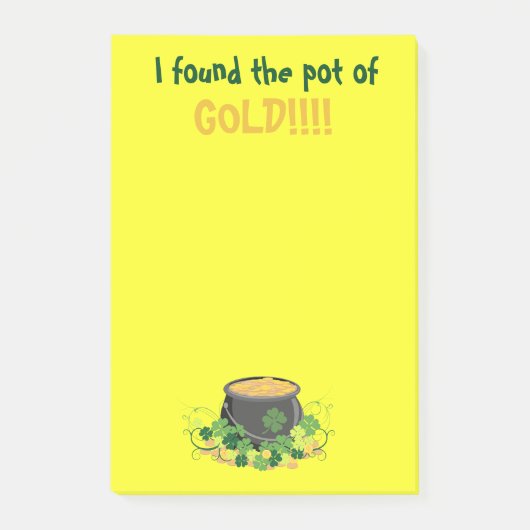 Vibrant Yellow St. Patrick's Pot of Gold Post-it® Notes (Voorkant)