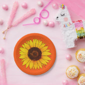 Vibrant Yellow Sunflower Bloom Papieren Bordje (Feest)