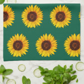 Vibrant Yellow Sunflower Bloom Theedoek (Gevouwen)