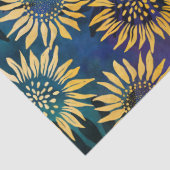 Vibrant Yellow Sunflower op Paarse ontkoppeling Tissuepapier (Detail)