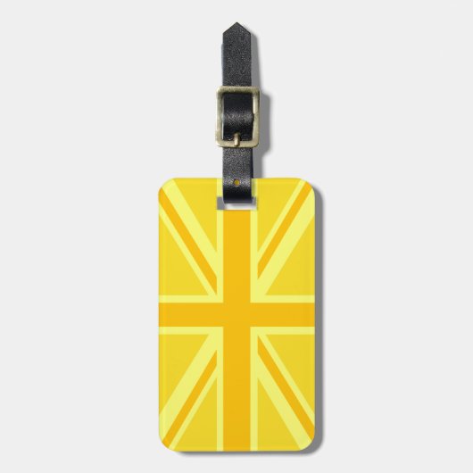 Vibrant Yellow Union Jack Bagagelabel (Voorkant verticaal)