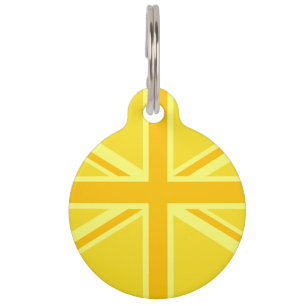 Vibrant Yellow Union Jack Huisdierpenning