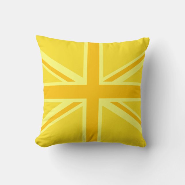 Vibrant Yellow Union Jack Kussen (Voorkant)